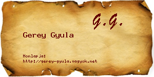 Gerey Gyula névjegykártya